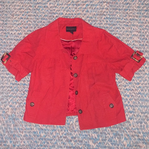 red short sleeve jacket